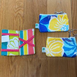 Lilly Pulitzer Folding Wallet, 2 Change Purses, and Keychain